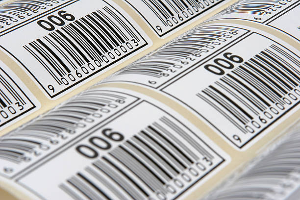 Self Adhesive paper barcode labels printed in black